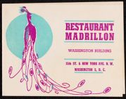Photograph of Jane Pratt with two women in the Restaurant Madrillon, Washington Building, Washington, D.C.